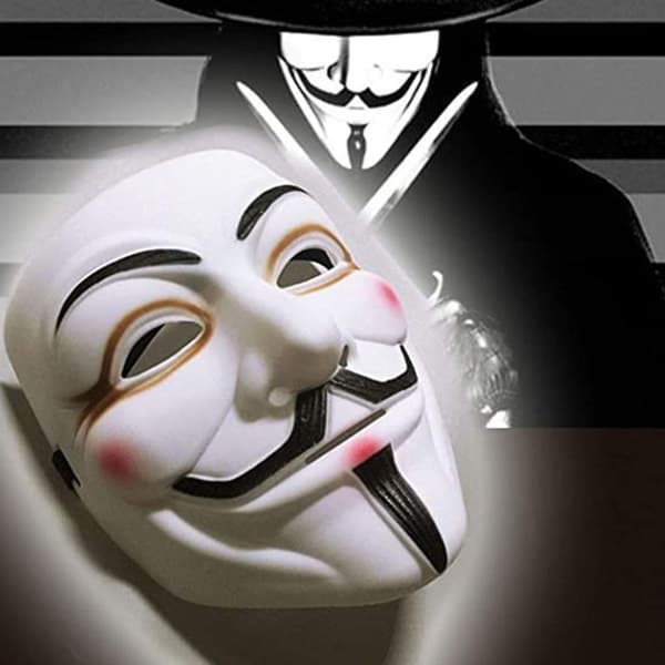 Hacker Anonymous V som Vendetta hvid KLB-maske til voksne