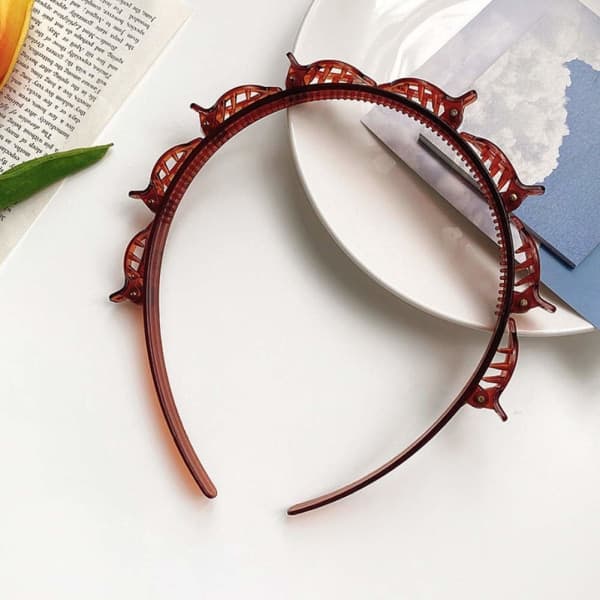 Hårbånd med klemmer, hårbandsklemmer, 3 vridde hårbånd—yux