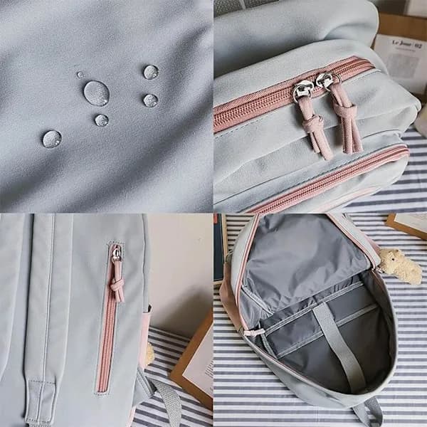 Women's Fashion Backpack Waterproof Nylon Backpack - Black