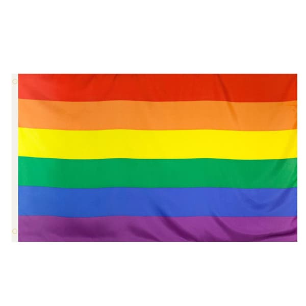 90x150cm Rainbow Flag - Vibrant Colors and UV Resistant - Canvas Header