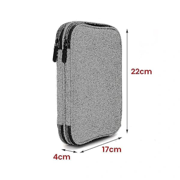 Needle case without crochet hooks and accessories, storage bag with zipper and mesh pockets for Hy