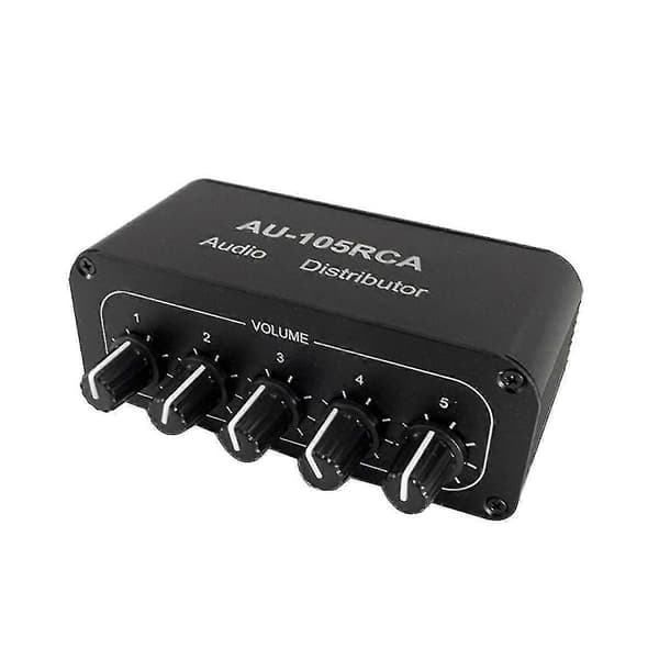 5-channel Audio Distributor Stereo Audio Mixer 1 Input 5 Output RCA Splitter for Power Amplifier Active Audio