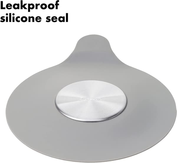 Silikoneforsegling/badekarprop i rustfrit stål, grå