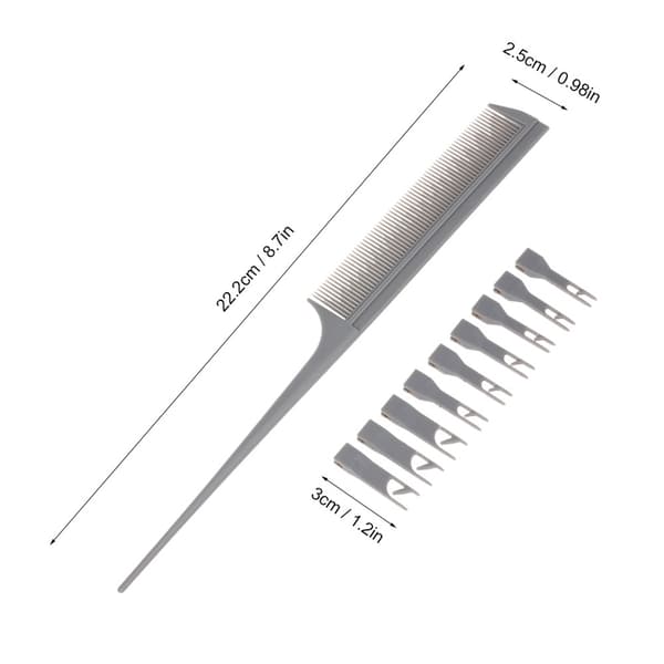 Adjustable Sectioning Weaving Comb Professional 2-Sided Hair Dyeing Comb Weaving Clip Brush Salon Hair Coloring Styling Tool