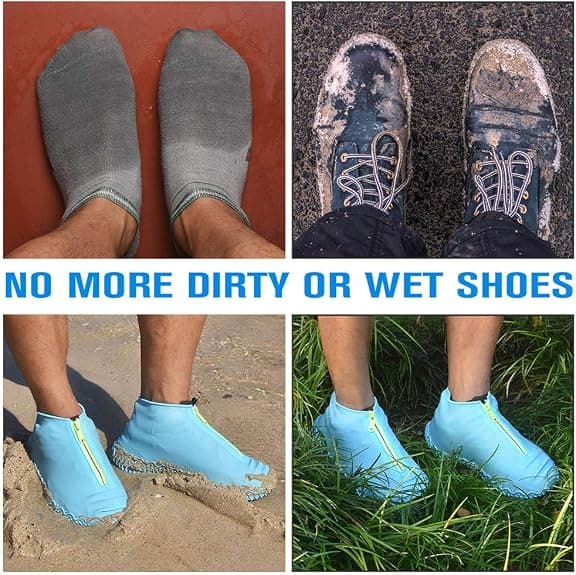 Waterproof Shoe Covers, Reusable Foldable Non-Slip Rain Shoes DXGHC