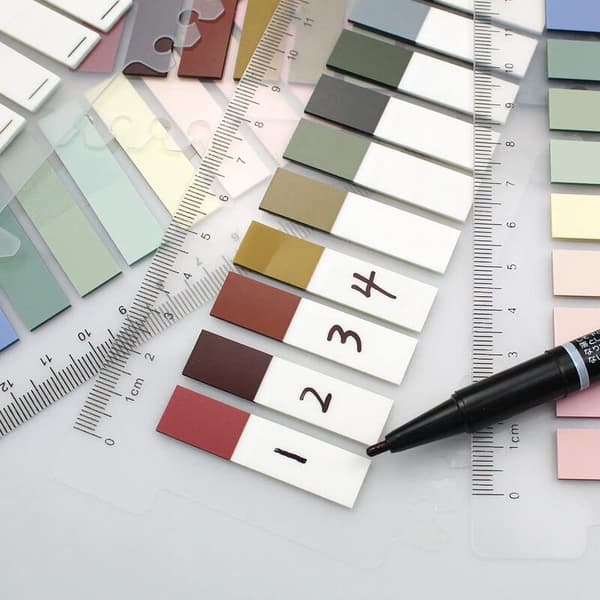 1200 Pieces Series 10 Color Index Tabs with Transparent Tabs Self-Adhesive Bookmarks Index Tabs Small Tabs