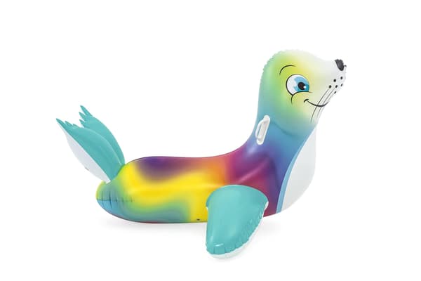 Flash 'N' Splash Sel Ride On, Tie Dye Badingleker, Badingleker for Barn, Store Oppblåsbare Badingleker