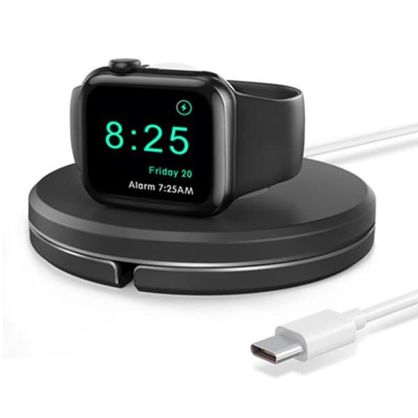 Apple Watch Opladningsstation Pop-up Kabelhåndtering Stativ Sort