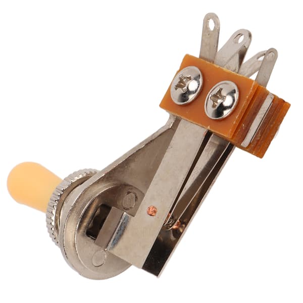3-Way L-Shaped Toggle Switch Electric Guitar Pickup Selector Replacement Tone Control Parts Cream Yellow Cap