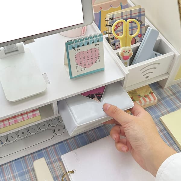 Monitor Stand Riser Desk Computer Laptop Riser Stand Office Desk Storage Rack Desk Organizer
