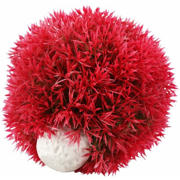 Aquarium Ceramic Artificial Red Ball Base Water Plant Grass