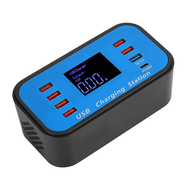 8 moniporttinen USB-sovitin pöytäseinälatausasema 3.0 100-240V US-pistoke
