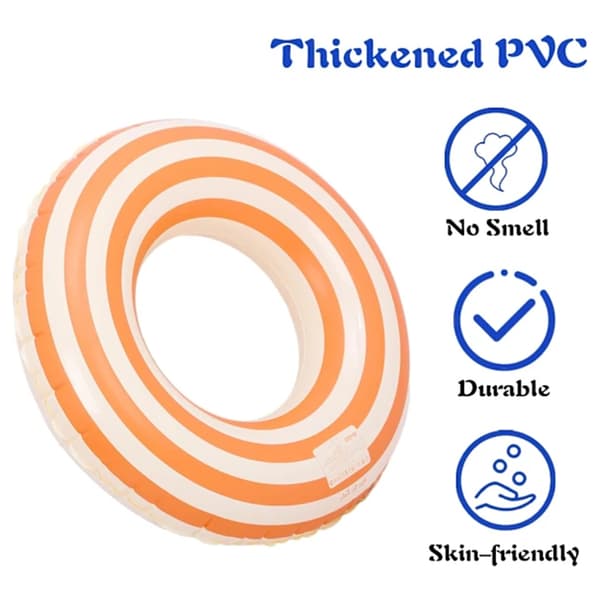 Sommer Retro Stribet Tyk Oppustelig Badering - Orange - 1 stk