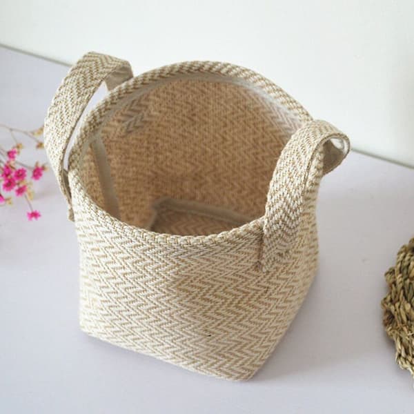 Flower Pot Storage Basket in Cotton Blend, Desktop Storage Box, Children's Accessories, Laundry Basket