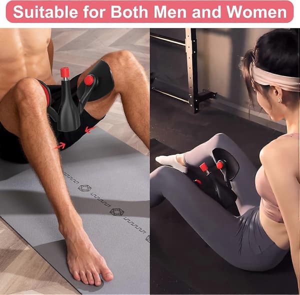 Pelvic Floor Trainer for Women and Men, Adjustable Inner Thigh Trainer for Hip, Arm, Leg and Back Training (Black)