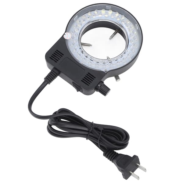 Mikroskop Ringlampe LED Lys Kilde Justerbart Mikroskoptilbehør US-plugg 100-240V