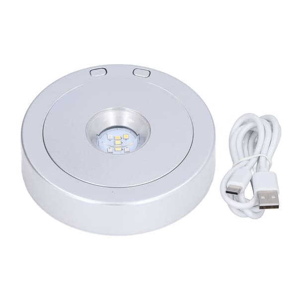 LED-displaybase, USB, RGB, farverigt lys, roterende krystal KLB