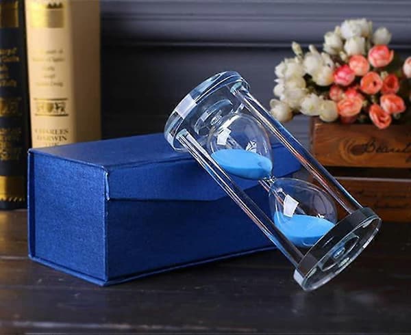Transparent Krystal Timeglas Timer Sand Ur Håndværk Glas Dekoration, 30 Minutter Blå