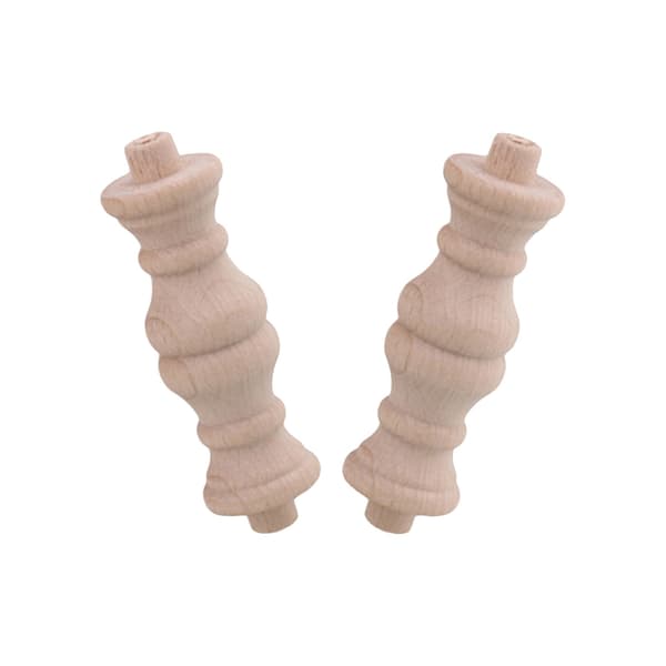 5 stk ubehandlede trebalustre, trefarge 2,36 tommer x 0,71 tommer