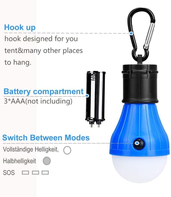 Campinglanterne LED-lampe 3 tilstande Vandtæt Nødlys
