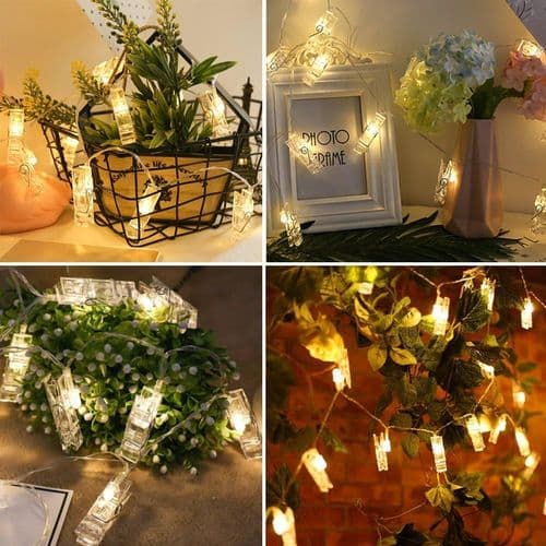 LED Photo Clip String Lights, Photo Clip String Lights 3M 20 A