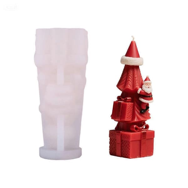 Kreativt gave-træ Julemand Aromaterapi Lys Silikone DIY Form; Z7N4