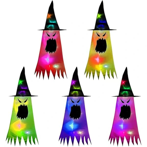 5 Pcs Witch Hats Hanging Evil Spirits Halloween Decoration