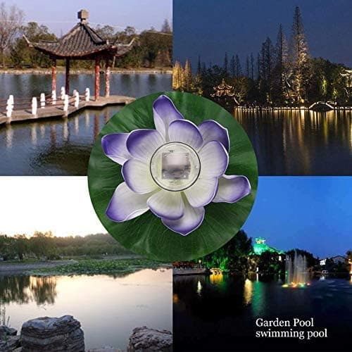 Vandtæt (#1) Solar Multicolor LED Farveskiftende Lotusblomst L