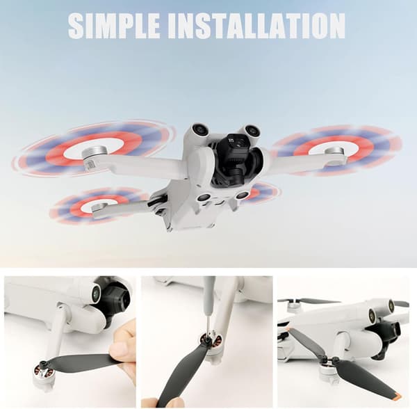 (Blå) 24 stk. propeller til DJI Mini 4 Pro/Mini 3 Pro erstatningspropelblade Lav støj vinger 6030F til DJI Mini 4 Pro/Mi