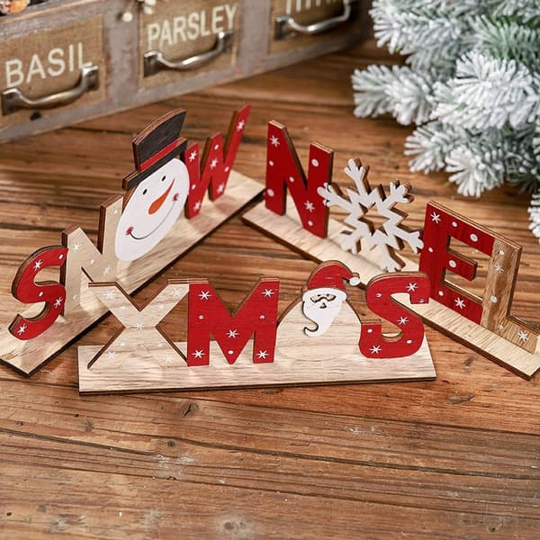 Træ julepynt, julebogstaver, Noel, julesne, træ KLB