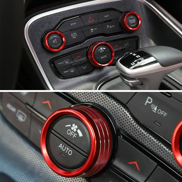3 st AC-radioknapptrimringöverdrag för Dodge Challenger/Ch