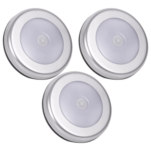 3pcs Wireless PIR Automatic Motion Sensor Night Light 6 LED Round Body Battery Powered Lamp