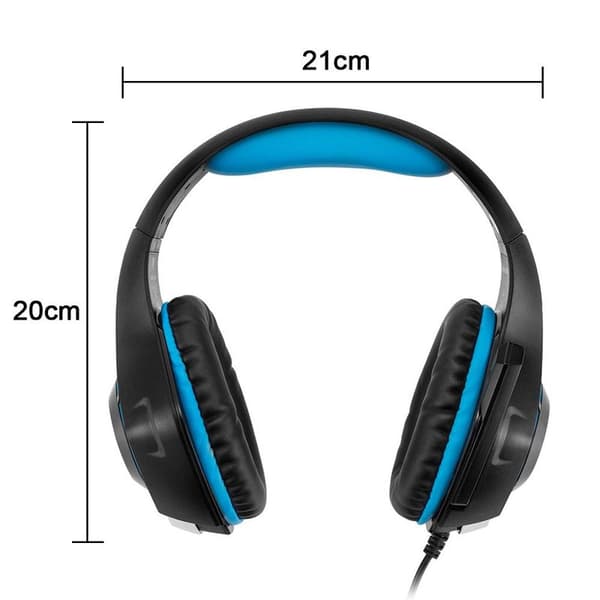 Headset med mikrofon til PS4 Xbox One, Surroundlyd Sort Blå