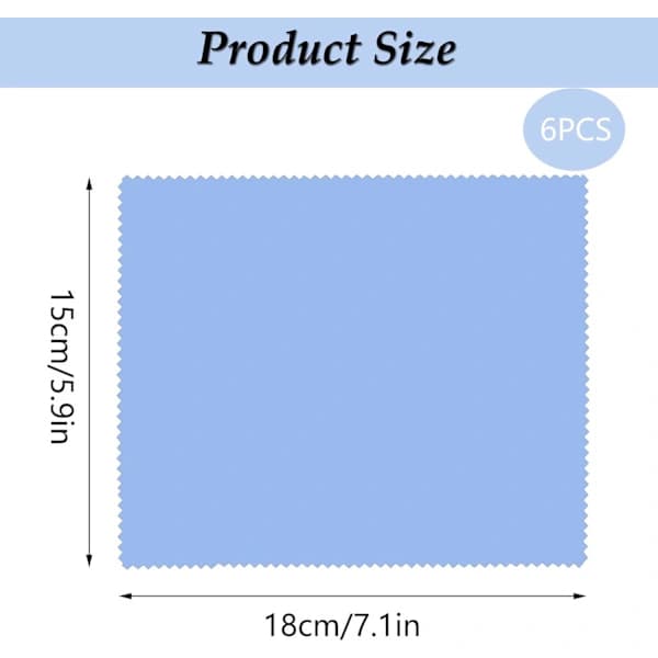 NA/Cleaning cloth for glasses - light blue, 15 x 18 cm, microfiber, A
