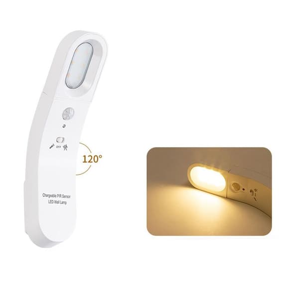 Lamper med bevegelsessensor innebygd USB-oppladbart batteri varmt lys menneskekroppsinduksjon nattlys sensorlys