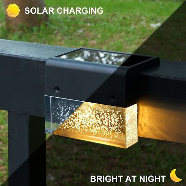 Solar Lights Garden, 2 Modes (4 Pack) Solar Fence Lights