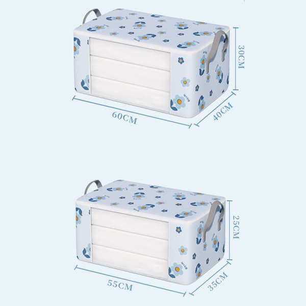 72L Clothes Storage Bag with Handle Stackable Dustproof Quilt Packing Bag for Home Beige Large Size Beige Large Size