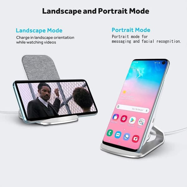 Fast Wireless Charger, 10W Silver Wireless Charging Stand