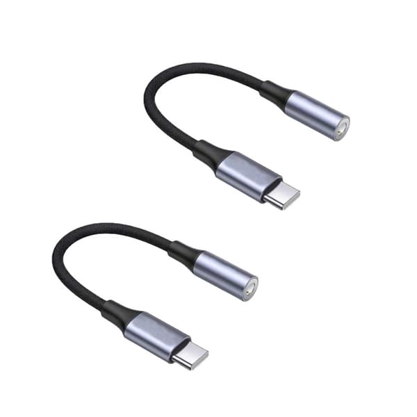 USB C til 3,5 mm Jack Adapter (2-pak), Hovedtelefonadapter Type C til 3,5 mm Hovedtelefonadapter Kompatibel med Samsung Galaxy S22 S21 S20 Note20, Xiaomi,