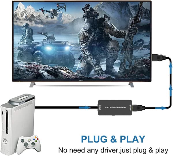 Konverter til HDMI, HDMI 16 indgangsudgang: 9/4: 3 Lydvideoadapter