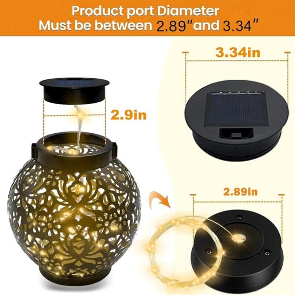 Reservedeler til solcellelampe 2-pakning 8,5 cm LED Vanntett solcellepanel Kompatibel med solcellelykt Hagebelysning DIY