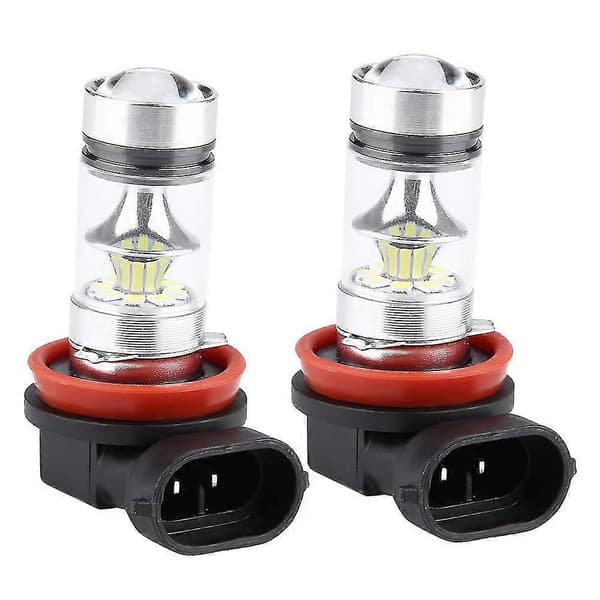 2x H8 H9 H11 6000k Superhvit 100w LED-frontlyssett Tåkelys Bilkjørelys
