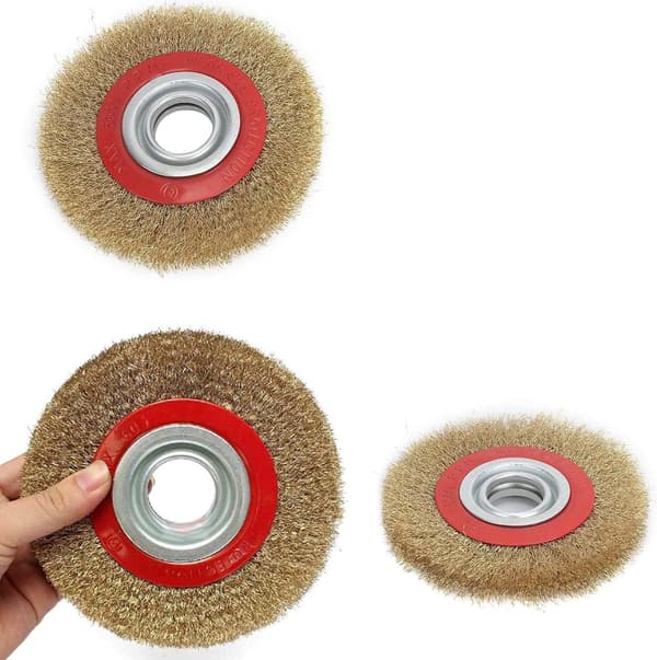 Ståltrådbørstehjul, 6\" 150 mm for benksliper, polering av rust, maling og metallgrader