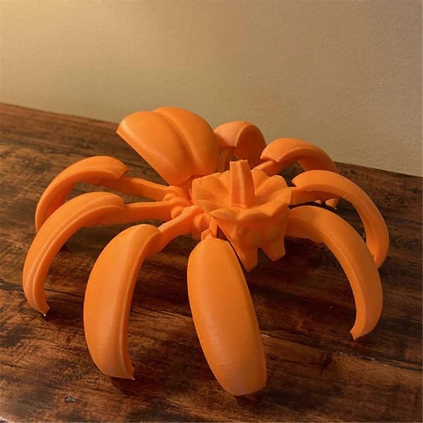 3D-printet Græskaredderkop, Græskar Fidget Skrivebordsstatue, Som Vist
