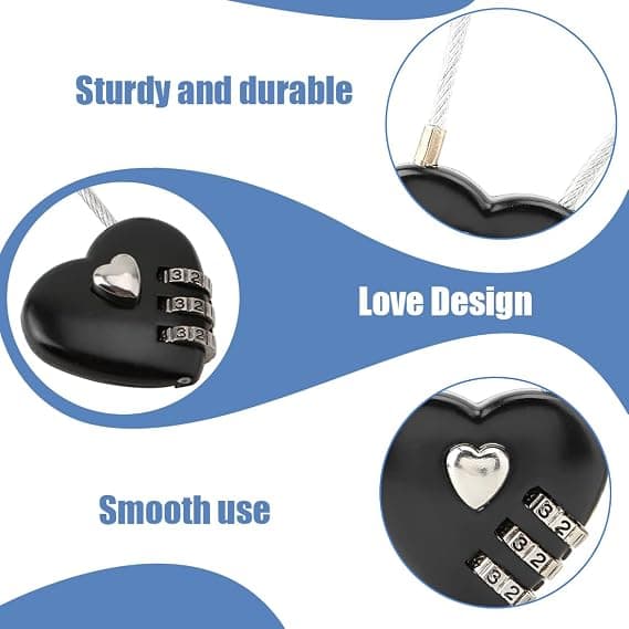 Combination Lock, Cabinet Lock, 3-Digit Resettable Combination Lock, Small Combination Cable Lock for Suitcase Luggage Cabinet, 1 Piece