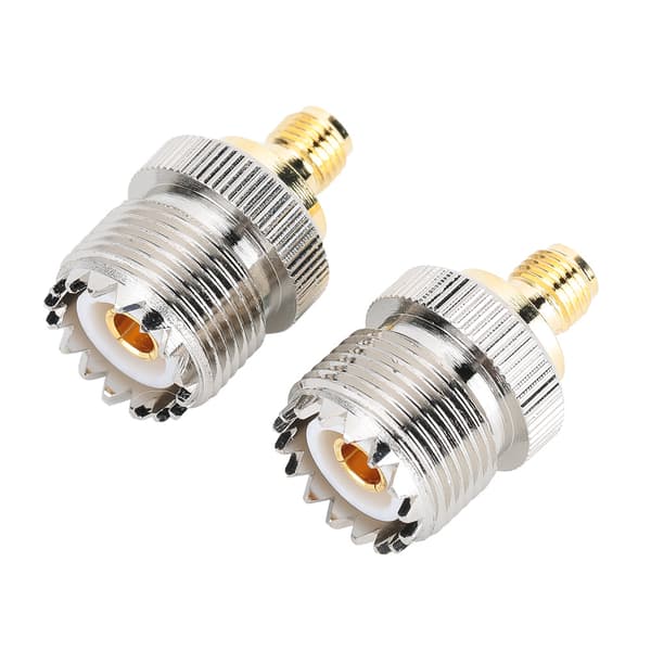 2 stk. SMA hun til UHF hun adapterstik messing 50 Ohm stik til antenner