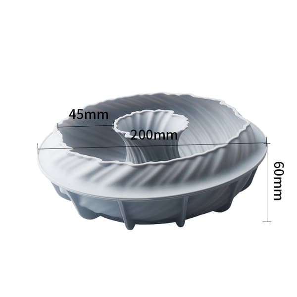 20 cm grå kugle Turbo dessertform, silikoneform til kage