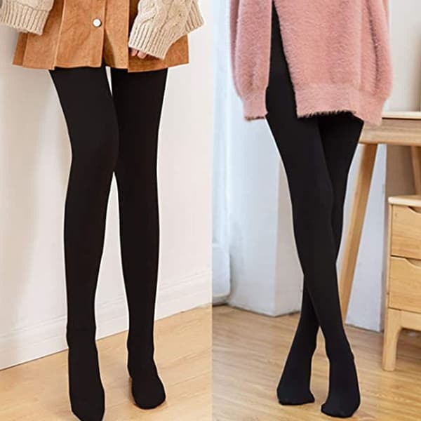 Vinter termiske tights med høy midje og elastisitet, svart KLB