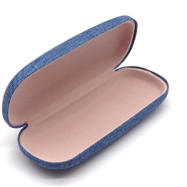 Eyeglass Case, Hard Shell Glasses Case, Linen Fabric Protective Case KLB