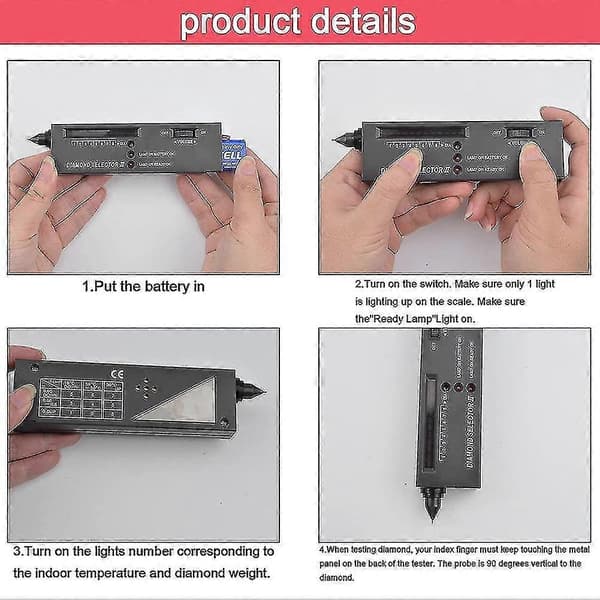 Diamond Test Pen, Professional Diamond Detector with 60x Mini LED Magnifying Glass, Diamond Test Pen for